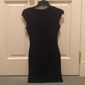 Blue/black leopard print dress
